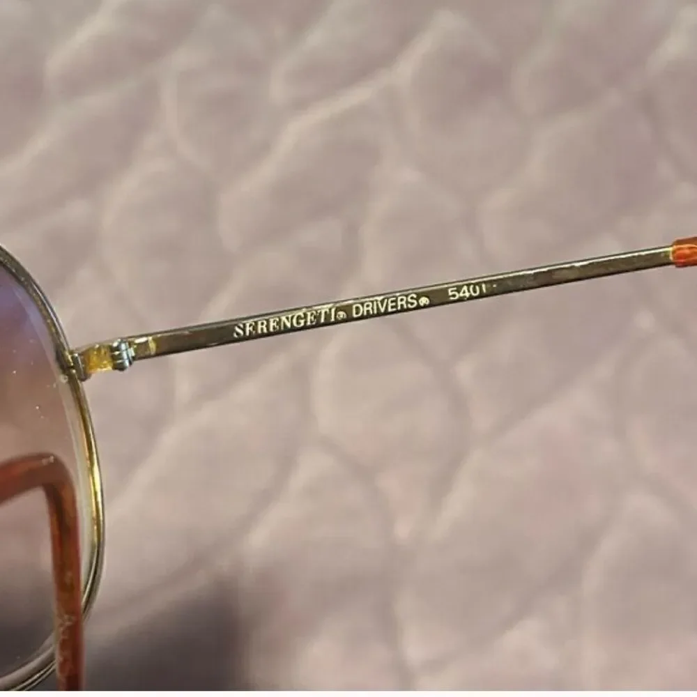 Serengeti RARE Vintage Driver Tortoise Shell Orange Sunglasses 5401